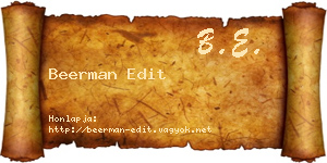 Beerman Edit névjegykártya